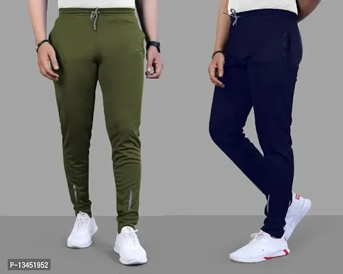 Suzaro Combo Mens Relaxed Lycra Track Pants / Regular Fit Jogger / Sport Wear Lower /Perfect Gym Pants /Stretchable Running Trousers /Nightwear and Daily Use Slim Fit Track Pants with Zipper with Bot