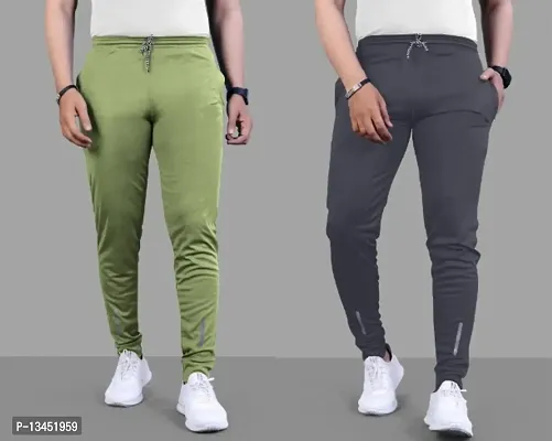 Suzaro Combo Mens Relaxed Lycra Track Pants / Regular Fit Jogger / Sport Wear Lower /Perfect Gym Pants /Stretchable Running Trousers /Nightwear and Daily Use Slim Fit Track Pants with Zipper with Bot-thumb0