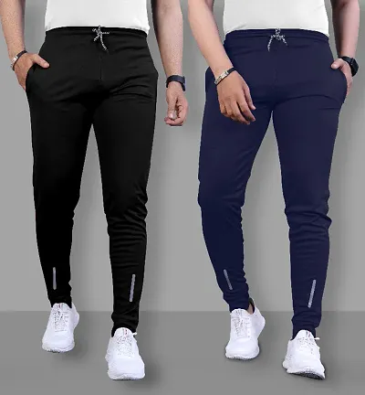 Trendy Polyester Regular Track Pants For Men 