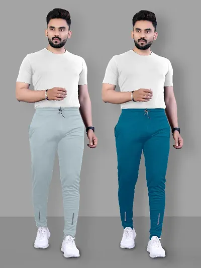 Comfortable Polyester Regular Track Pants For Men 