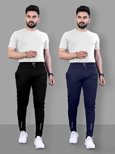 Trendy Polyester Regular Track Pants For Men 