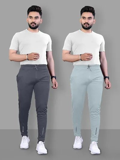 Comfortable Polyester Regular Track Pants For Men 