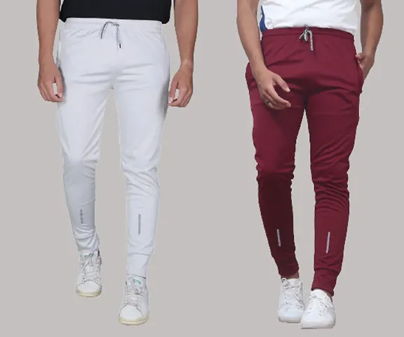 Trendy Polyester Regular Track Pants For Men 