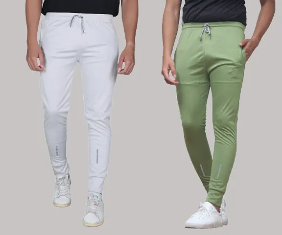 Stylish Spandex Regular Track Pants For Men Pack Of 2