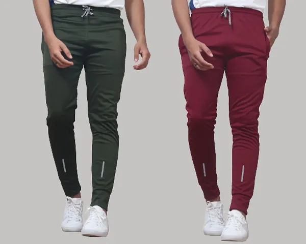 Stylish Spandex Regular Track Pants For Men Pack Of 2