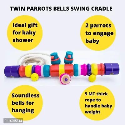 Pyengora Baby Jhula Cradle stick,Thottil Kili Kambu with 5MT Rope, Baby Cradle Swing hanger Stick-thumb2