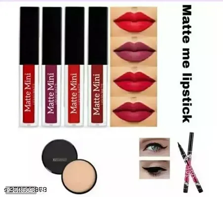 Red Edition Lipstick (Multicolor),36H Waterproof Gel Eyeliner 2Pcs With Makeup Comapct-thumb0