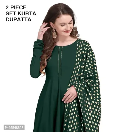 Fancy Anarkali long Kurti with Dupatta Set-thumb0