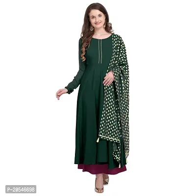 Fancy Anarkali long Kurti with Dupatta Set-thumb3