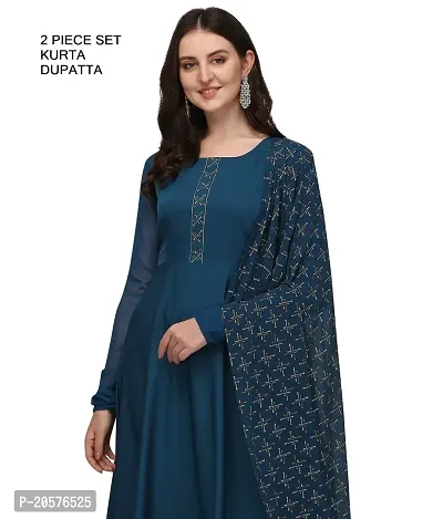 Fancy Anarkali long Kurti with Dupatta Set