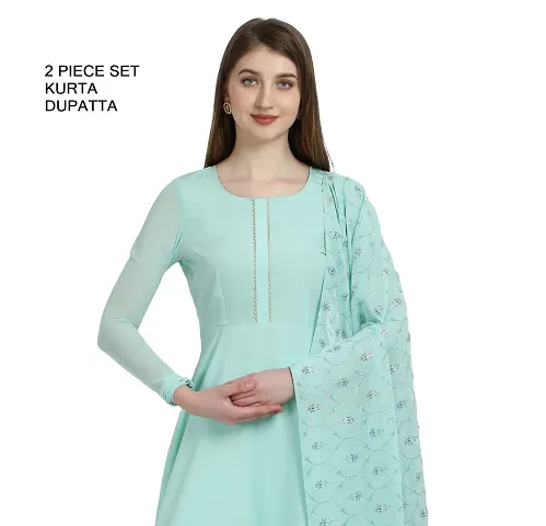 Fancy Anarkali long Kurti with Dupatta Set