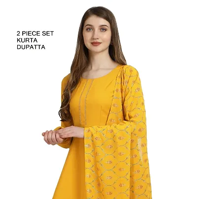 New In II Crepe Kurti with Dupatta