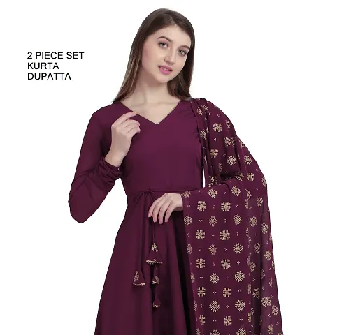 Fancy Anarkali long Kurti with Dupatta Set