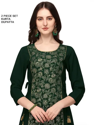 Fancy Anarkali Long Kurti With Dupatta Set