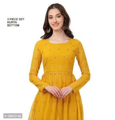 Fancy Anarkali long Kurti with Bottom Set