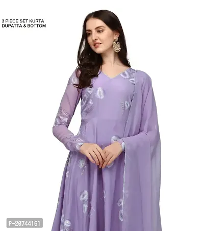 Flared crepe kurti with Bottom and dupatta Set