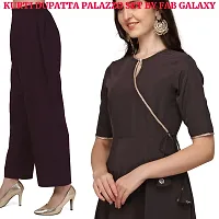 Flared long crepe kurti with Bottom  dupatta Set-thumb4