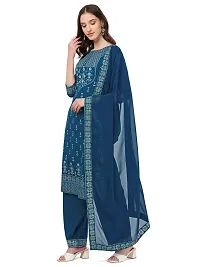 Fancy long crepe kurti with Bottom  dupatta Set-thumb3