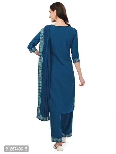 Fancy long crepe kurti with Bottom  dupatta Set-thumb2