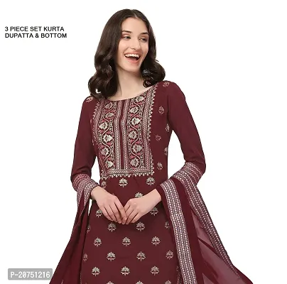 Fancy long crepe kurti with Bottom  dupatta Set