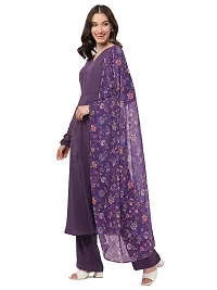 Fancy long crepe kurti with Bottom  dupatta Set-thumb2