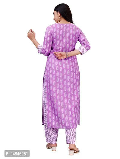 Women Cotton Blend Kurta Pant Set-thumb3