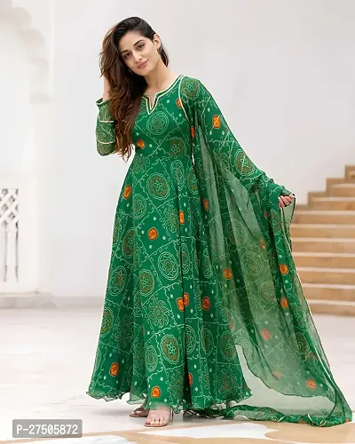 Anarkali Cotton Kurti with Dupatta Set