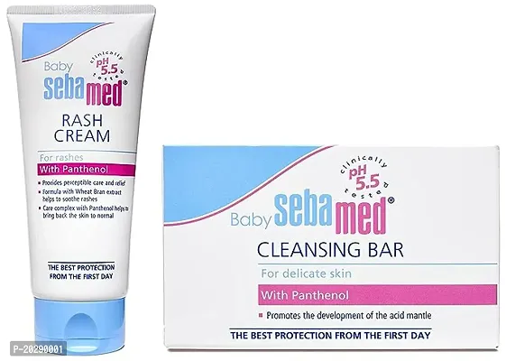 Sebamed Baby Rash Cream, 100Ml And Baby Cleansing Bar - 100 G Combo