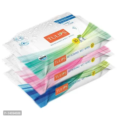 Wet Wipes With Different Fragrances- Pack Of 3 -20 Wipes Each -Japanese Cherry/Magnolia And Summer Fresh