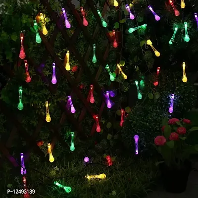 RaajaOutlets 30LED Crystal Waterdrop String Fairy Light Festival Diwali Christmas Lights for Garden Yard Tree Decor Items (Pack of 1) (Multicolor)-thumb5