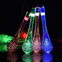 RaajaOutlets 30LED Crystal Waterdrop String Fairy Light Festival Diwali Christmas Lights for Garden Yard Tree Decor Items (Pack of 1) (Multicolor)-thumb1