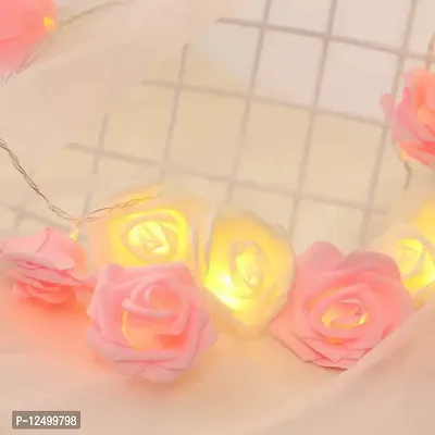 RaajaOutlets Rose Flowers String Lights 20LED String Romantic Flower Roses Fairy Light for Valentine's Day,Wedding,Christmas Tree, Diwali Festival Party Decorations (Pink + White)-thumb3