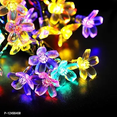 RaajaOutlets 40LED Cherry Blossom Flower Fairy String Lights for Home Diwali Christmas Tree Festival Decor (Multicolor,Corded electric,)-thumb0