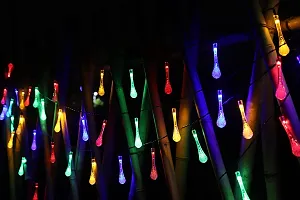 RaajaOutlets 30LED Crystal Waterdrop String Fairy Light Festival Diwali Christmas Lights for Garden Yard Tree Decor Items (Pack of 1) (Multicolor)-thumb2