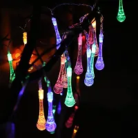 RaajaOutlets 30LED Crystal Waterdrop String Fairy Light Festival Diwali Christmas Lights for Garden Yard Tree Decor Items (Pack of 1) (Multicolor)-thumb3