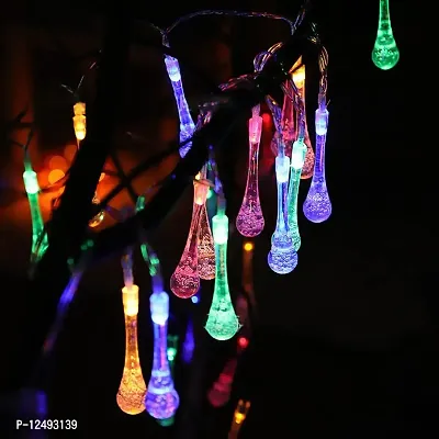 RaajaOutlets 30LED Crystal Waterdrop String Fairy Light Festival Diwali Christmas Lights for Garden Yard Tree Decor Items (Pack of 1) (Multicolor)-thumb4