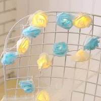 RaajaOutlets Rose Flowers String Lights 20LED String Romantic Flower Roses Fairy Light for Valentine's Day,Wedding,Christmas Tree, Diwali Festival Party Decorations (Blue + White)-thumb1