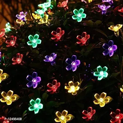 RaajaOutlets 40LED Cherry Blossom Flower Fairy String Lights for Home Diwali Christmas Tree Festival Decor (Multicolor,Corded electric,)-thumb4