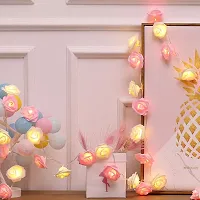 RaajaOutlets Rose Flowers String Lights 20LED String Romantic Flower Roses Fairy Light for Valentine's Day,Wedding,Christmas Tree, Diwali Festival Party Decorations (Pink + White)-thumb4