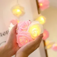 RaajaOutlets Rose Flowers String Lights 20LED String Romantic Flower Roses Fairy Light for Valentine's Day,Wedding,Christmas Tree, Diwali Festival Party Decorations (Pink + White)-thumb1