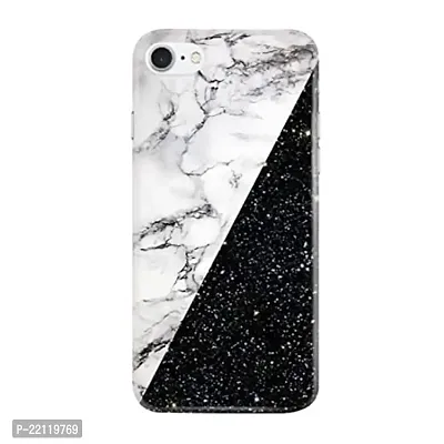 Dugvio? Printed Hard Back Case Cover Compatible for Apple iPhone 7 / iPhone 8 / iPhone SE 2020 - Black and White Marble Effect (Multicolor)-thumb0