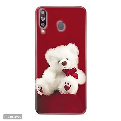 Dugvio Printed Colorful White Cartoon Bear Designer Back Case Cover for Samsung Galaxy M30 / Samsung M30 / SM-M305F/DS (Multicolor)