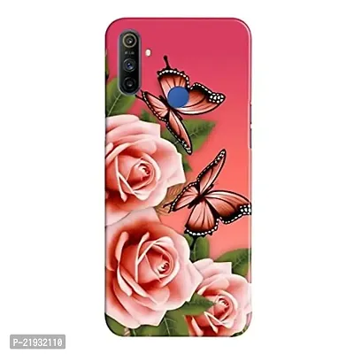 Dugvio? Polycarbonate Printed Hard Back Case Cover for Realme Narzo 10A / Narzo 20A (Flowers with Butterfly)-thumb0
