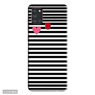 Dugvio? Polycarbonate Printed Hard Back Case Cover for Samsung Galaxy A21S / Samsung A21S (Black Pattern)