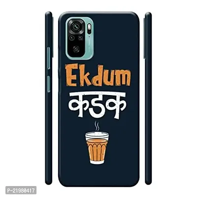 Dugvio? Printed Designer Matt Finish Hard Back Cover Case for Xiaomi Redmi Note 10 / Redmi Note 10S - Ek Dum Kadak Tea Quotes