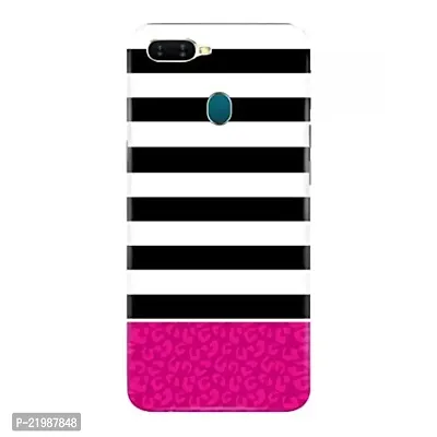 Dugvio? Printed Designer Back Cover Case for Oppo A7 / Oppo A12 / Oppo A5S - Pink and Black line