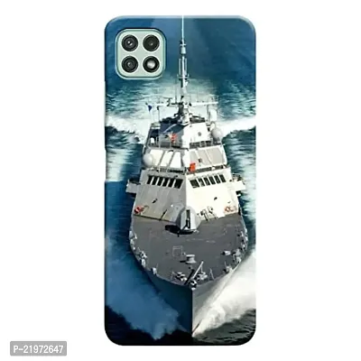 Dugvio? Printed Designer Matt Finish Hard Back Cover Case for Samsung Galaxy A22 (5G) - Navy Ship-thumb0