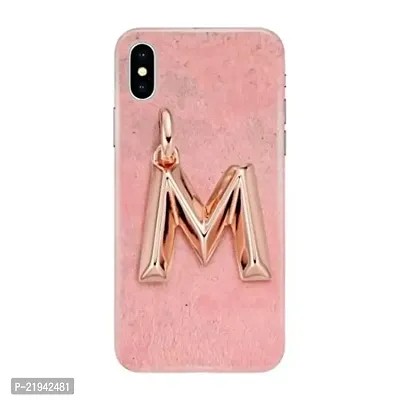 Dugvio? Polycarbonate Printed Hard Back Case Cover for iPhone X (M Name Alphabet)