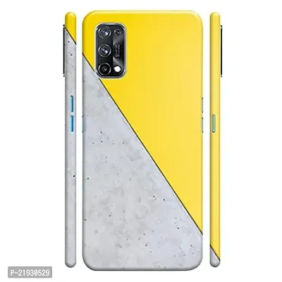 Dugvio? Polycarbonate Printed Hard Back Case Cover for Realme X7 / Realme X7 5G (Yellow and Grey Design)