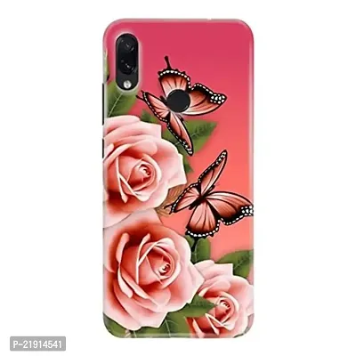 Dugvio? Polycarbonate Printed Hard Back Case Cover for Xiaomi Redmi Note 7 (Flowers with Butterfly)